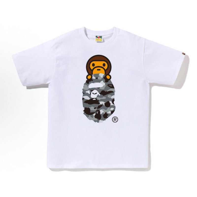 BAPE Ape Head Shark Print Unisex Casual T-Shirt