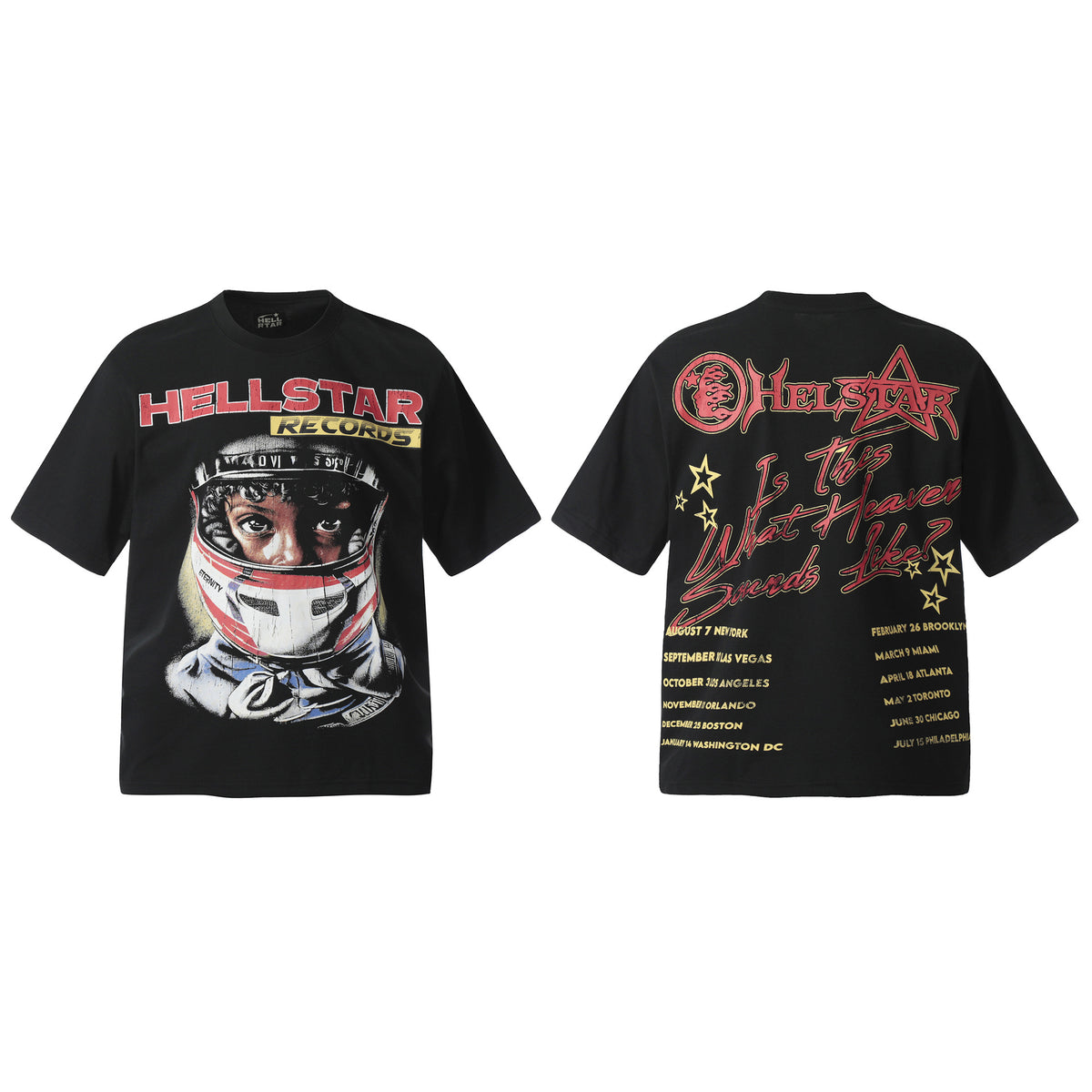 Hellstar Multi‑Graphic Vintage Washed Oversized Tee Streetwear