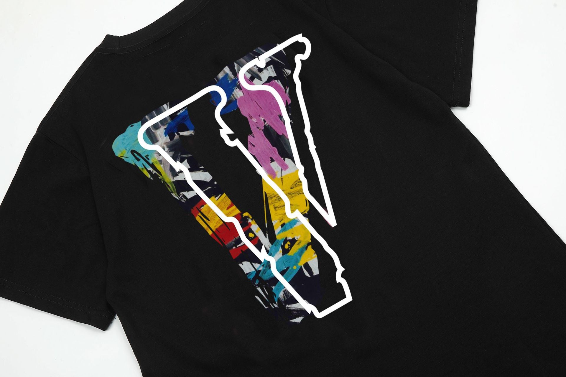 Vlone Big V Letter Graphic Short Sleeve Tee Streetwear Unisex