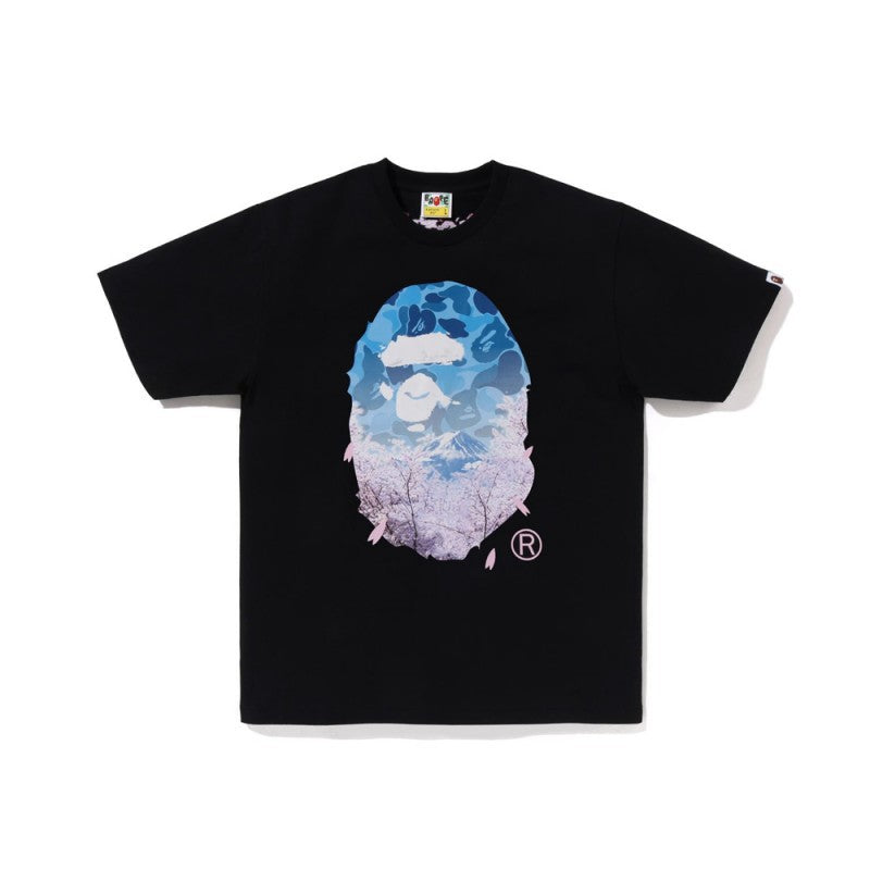 BAPE Camo Shark Ape Head Print Crew Neck Short Sleeve T‑Shirt Unisex