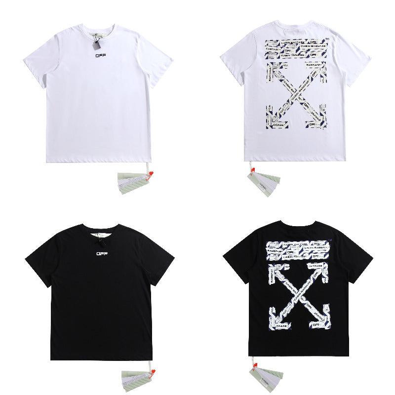 Off White Arrow Graphic Print Short Sleeve Tee Streetwear Unisex