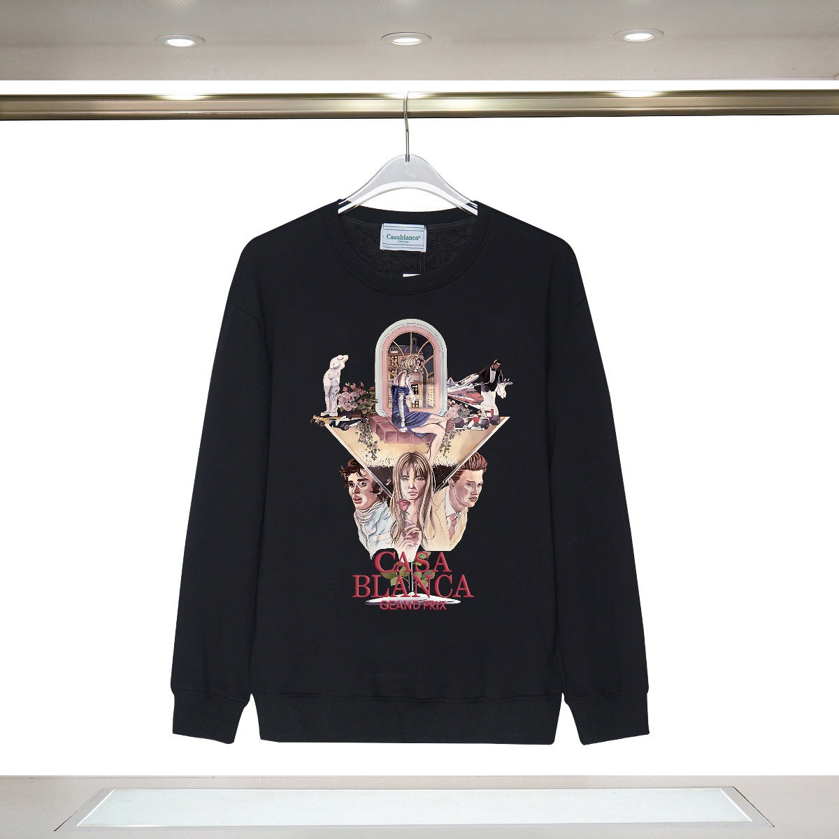 Casablanca Art Graphic Crewneck Sweatshirt Vintage Casual Pullover