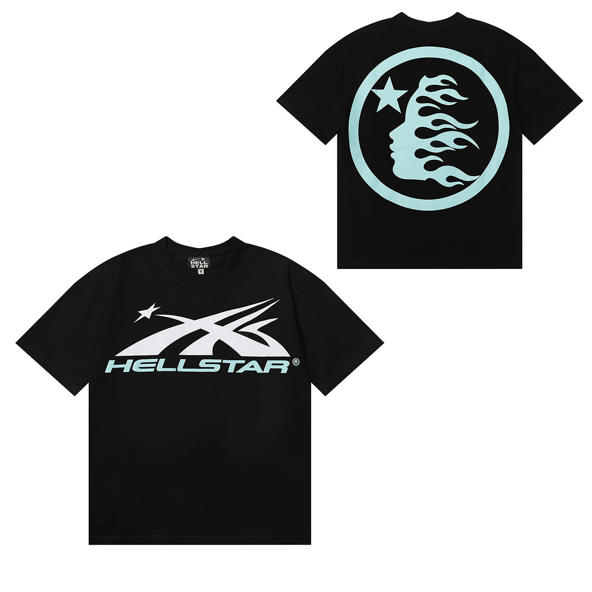 Hellstar Series Vintage Graphic Print Loose Unisex Streetwear T-Shirt