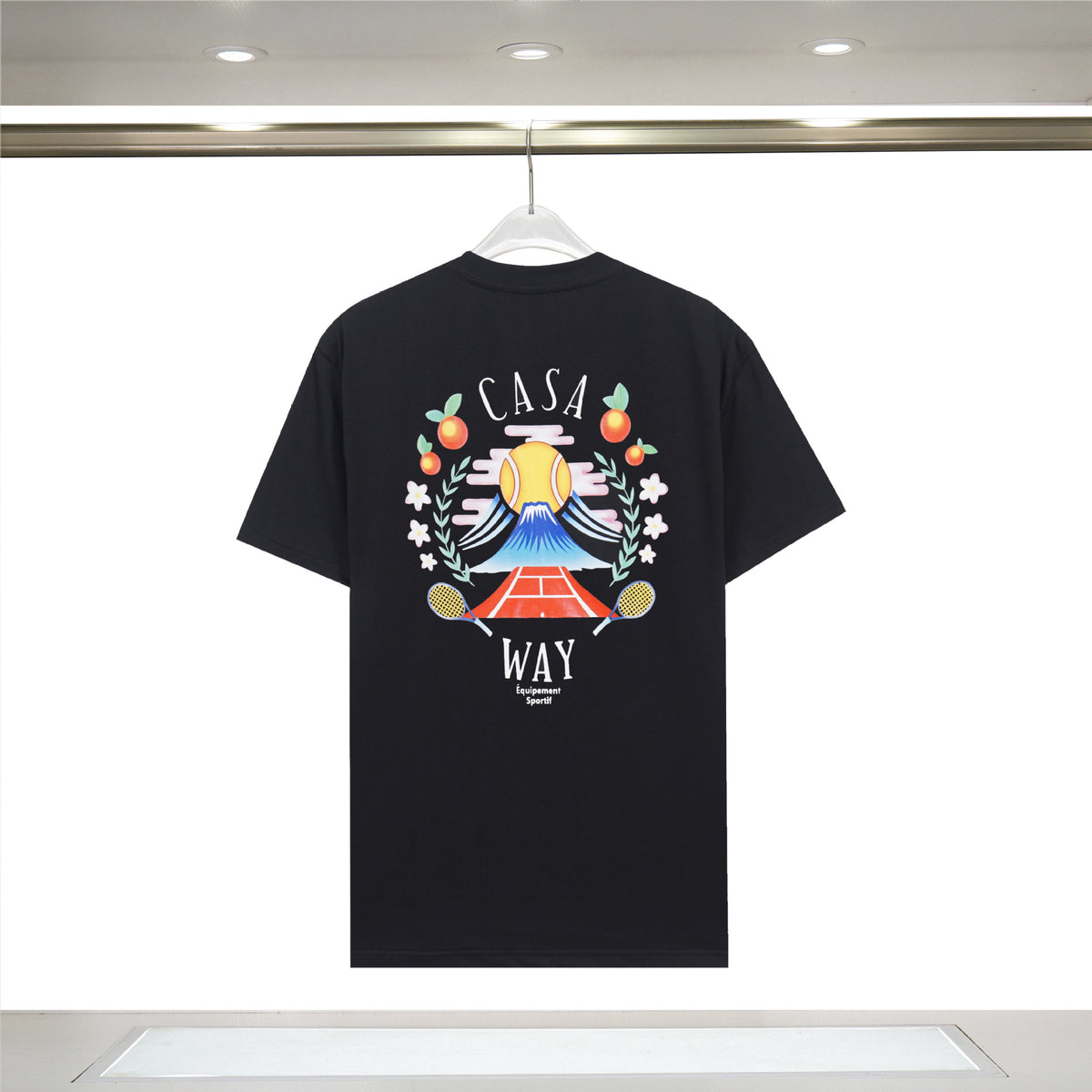 Casablanca Art Graphic Print Loose Unisex Short Sleeve T-Shirt