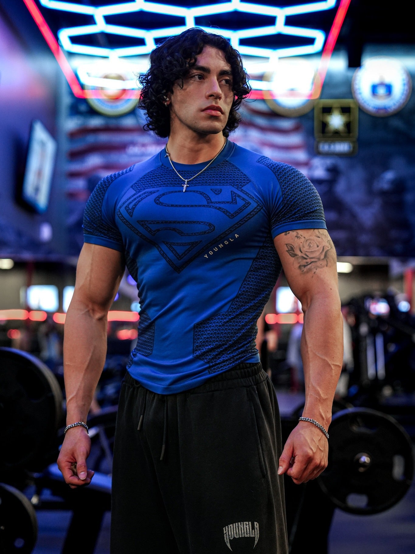 YOUNGLA 4117 Superman Compression Tees