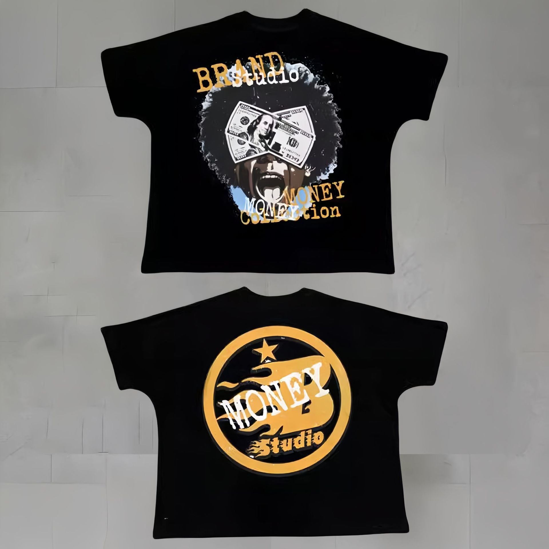 Touch Studios Y2K doppelseitiges Oversize-Vintage-Baumwoll-T-Shirt mit Cartoon-Print