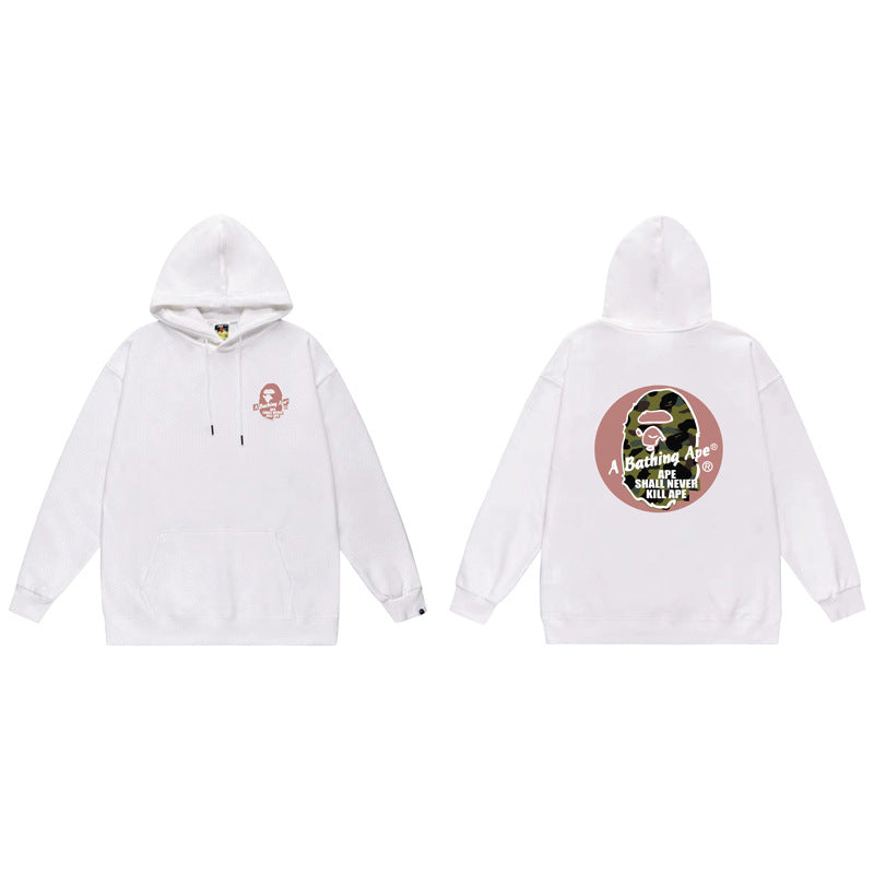 BAPE x Stussy Shark Graphic Hoodie Street Cotton Pullover Sweatshirt