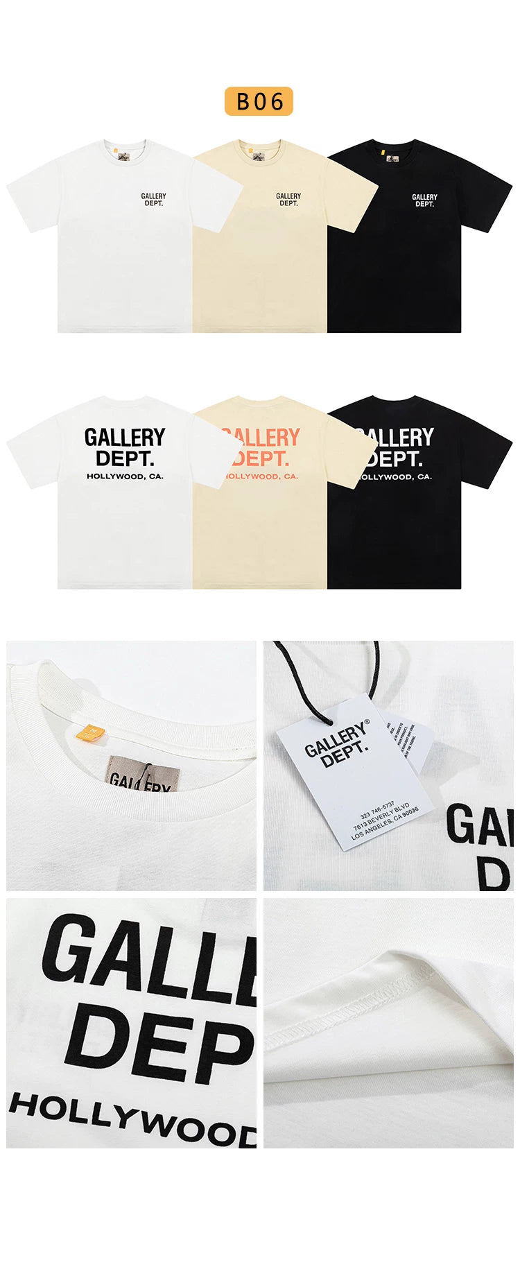 Gallery Dept Vintage Print Loose Short Sleeve Streetwear T-Shirt