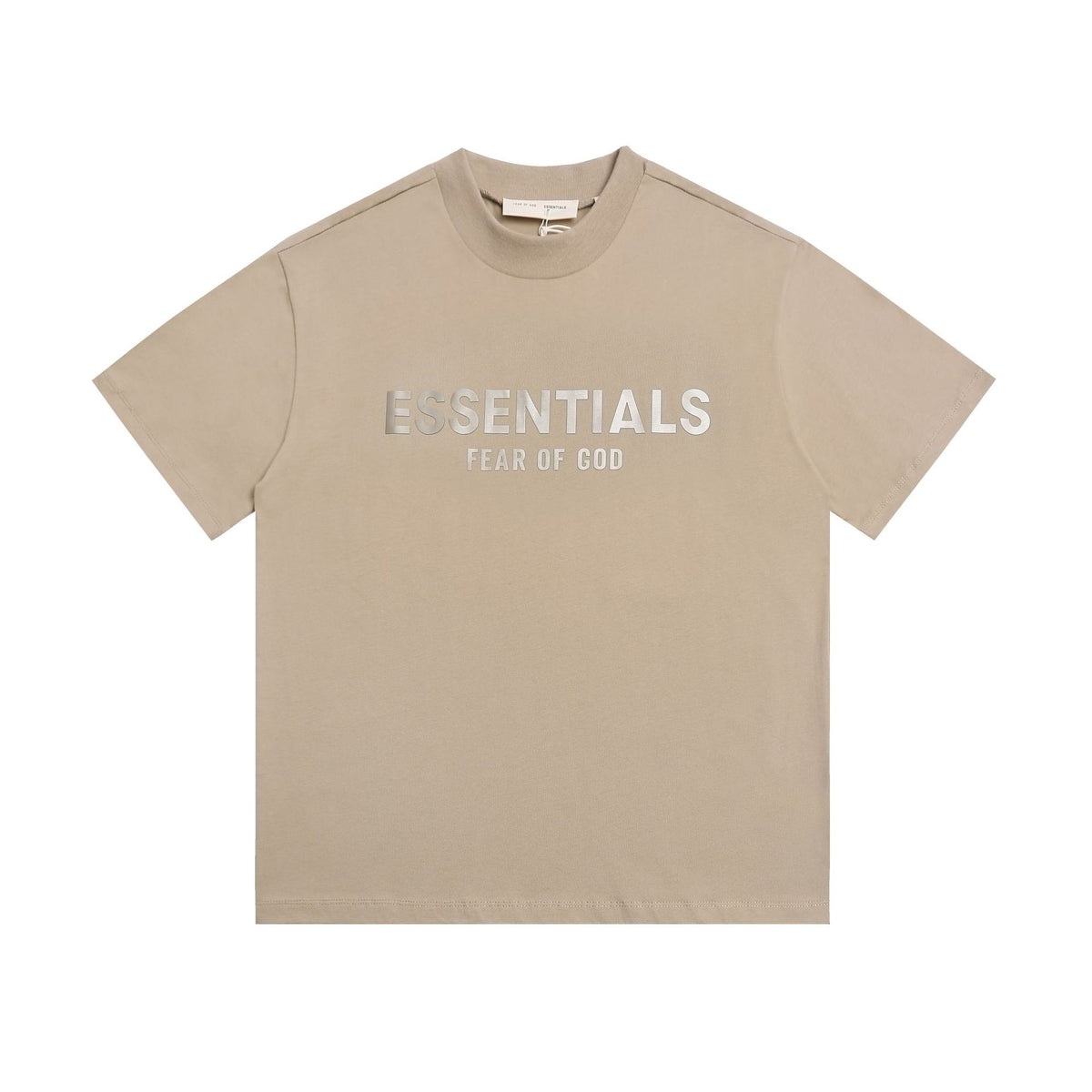 Fear of God Essentials Silver Foil Letter Crew Neck Unisex T Shirt