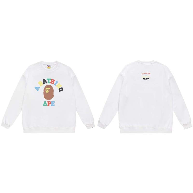 BAPE Ape Head Crewneck Sweatshirt Multi Print Streetwear Pullover