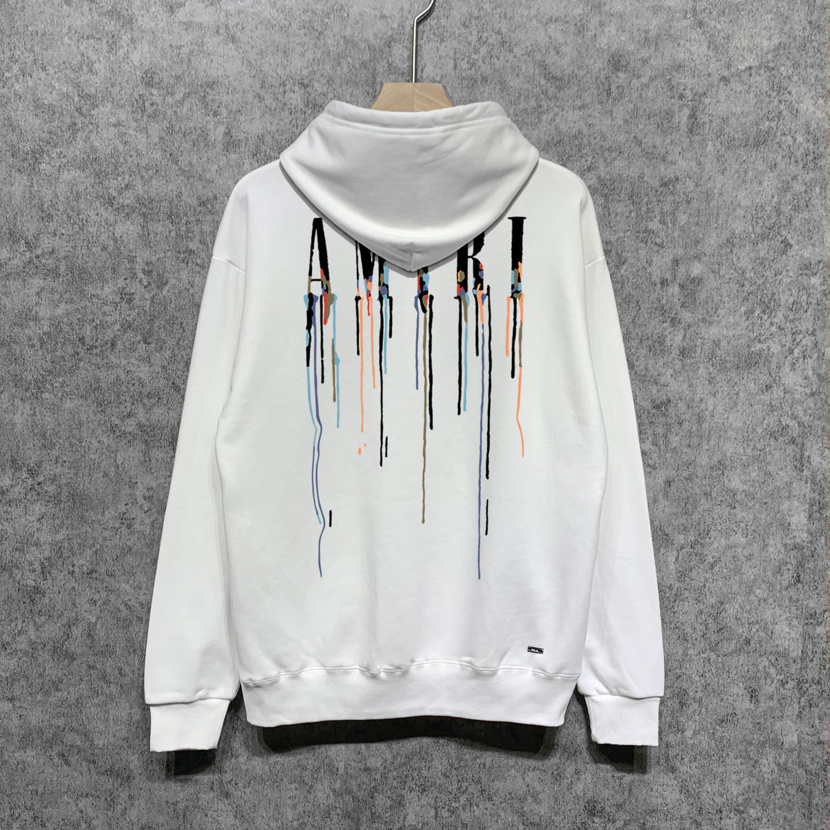 Amiri Paint Drip Logo Hoodie Men Oversized Streetwear Pullover