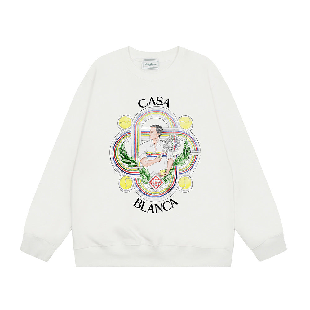 Casablanca Graphic Print Crew Neck French Terry Sweatshirt Unisex