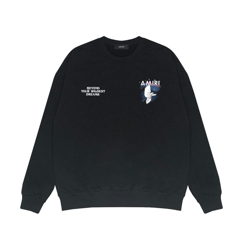 AMIRI Dove Graphic Crewneck Sweatshirt Street Casual Loose Pullover