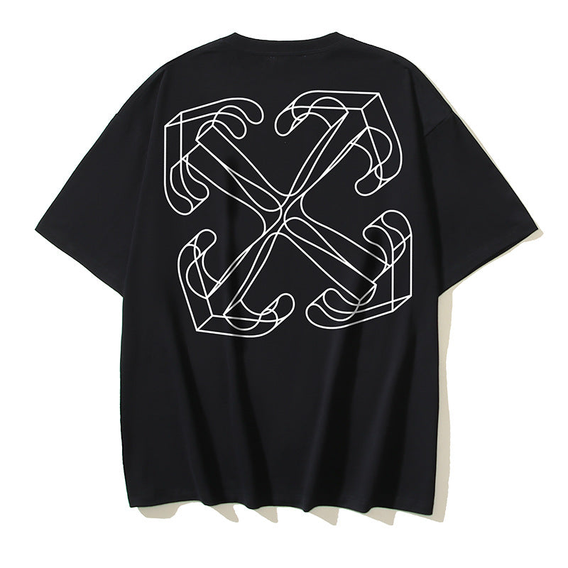 Off‑White Multi‑Sketch Arrow Graphic Oversized Tee Streetwear Unisex