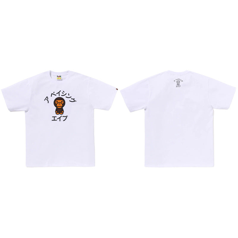 BAPE Ape Head Camo Shark Print Crew Neck Short Sleeve T‑Shirt Unisex