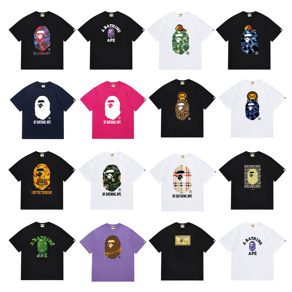 BAPE Ape Head Graphic Print Short Sleeve Tee Streetwear Unisex