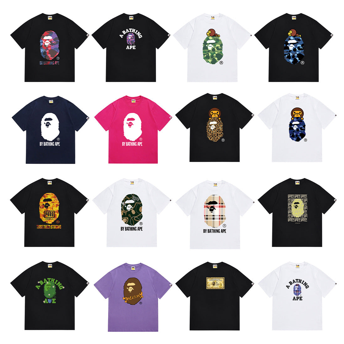 BAPE Ape Head Graphic Print Short Sleeve Tee Streetwear Unisex
