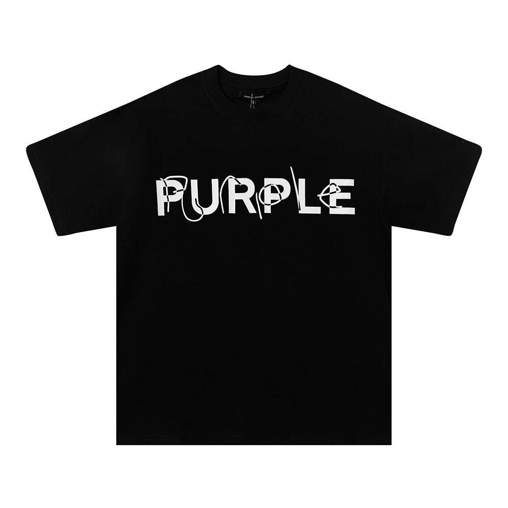 Purple Brand Multi‑Graphic Ink Wash Print Oversized Tee Multi‑Style