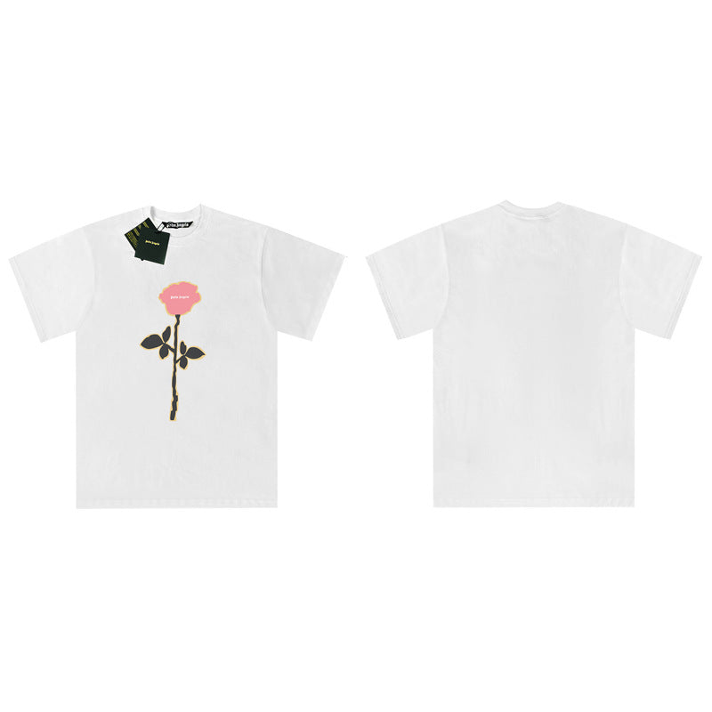 Palm Angels Graphic Print Tee Loose Crew Neck Streetwear T-Shirt