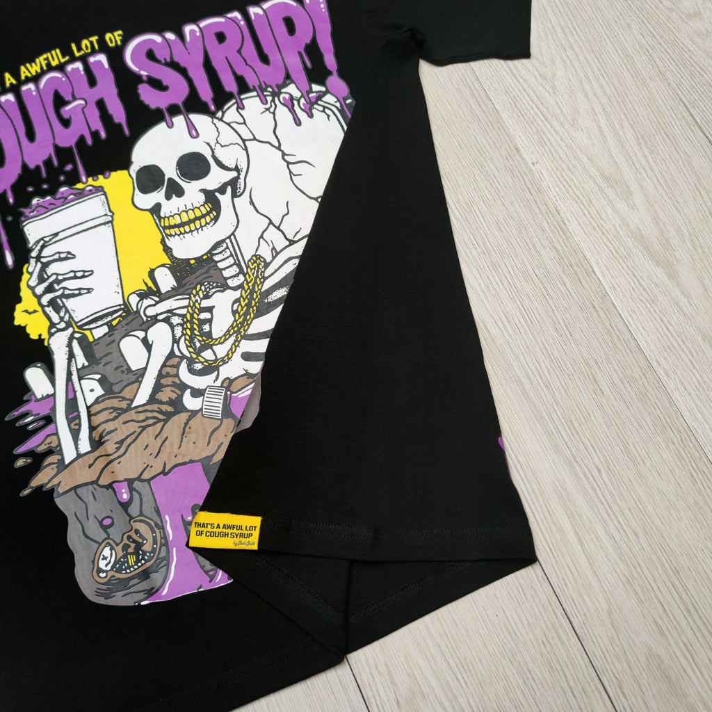 ALOCS Cough Syrup Letter Graphic Short Sleeve Tee Streetwear Unisex