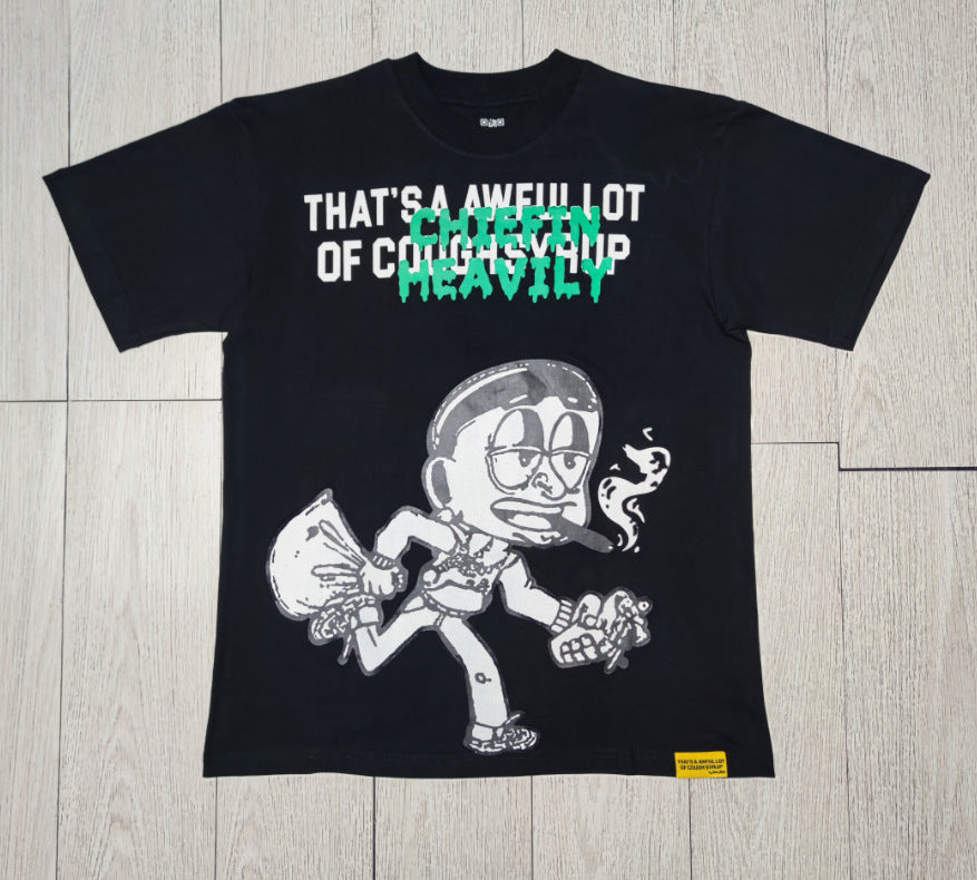 ALOCS Cough Syrup Letter Graphic Short Sleeve Tee Streetwear Unisex