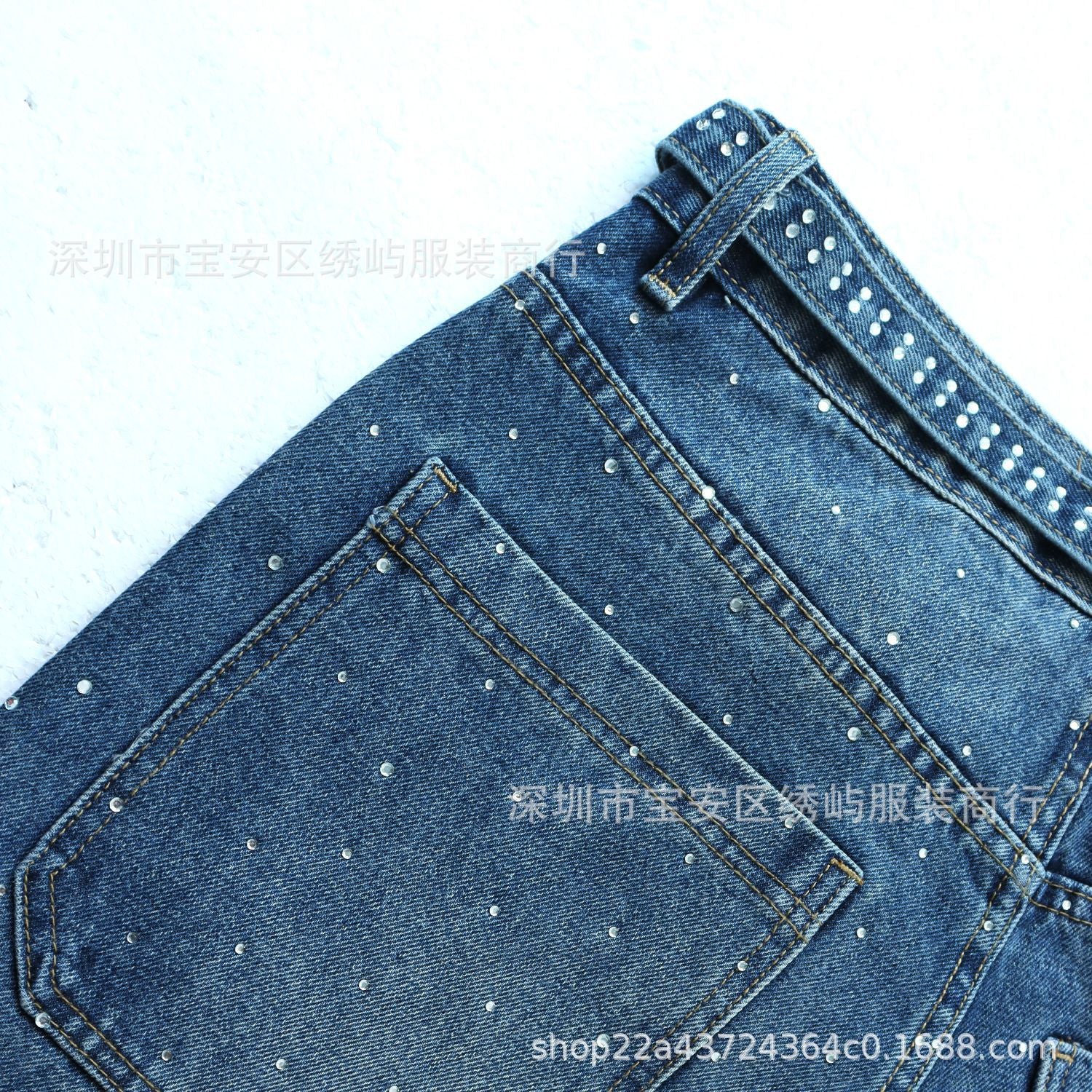 Purple Brand Rhinestone Wide Leg Denim Jeans Unisex