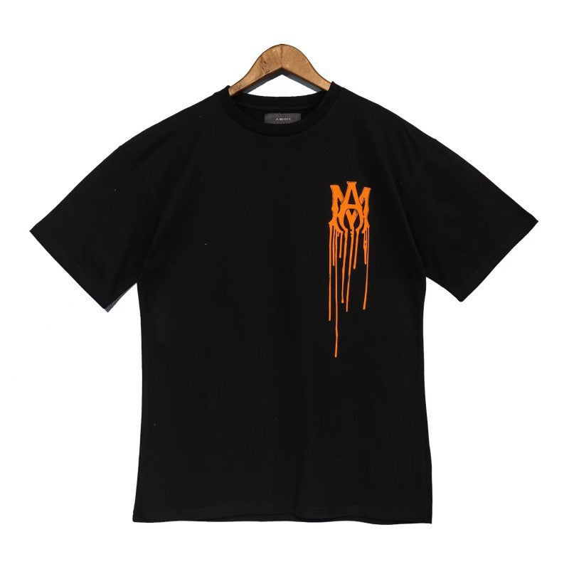 Amiri Multi‑Pattern Letter Graphic Oversized Tee Streetwear Unisex
