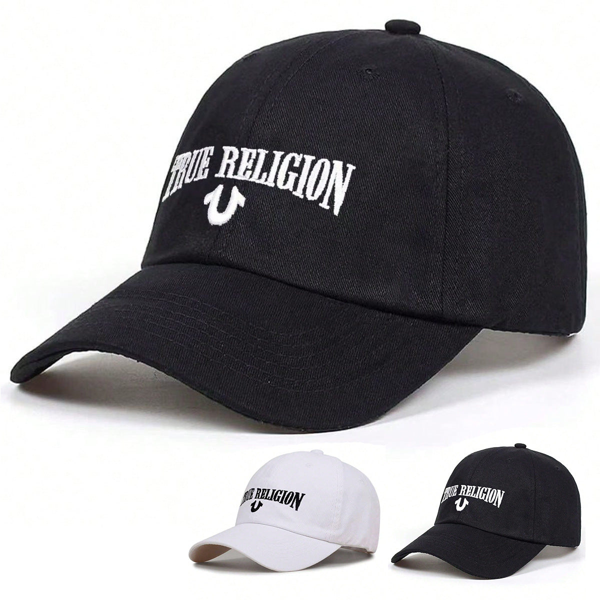True Religion Embroidered Soft Top Baseball Cap Unisex Outdoor Casual Dad Hat