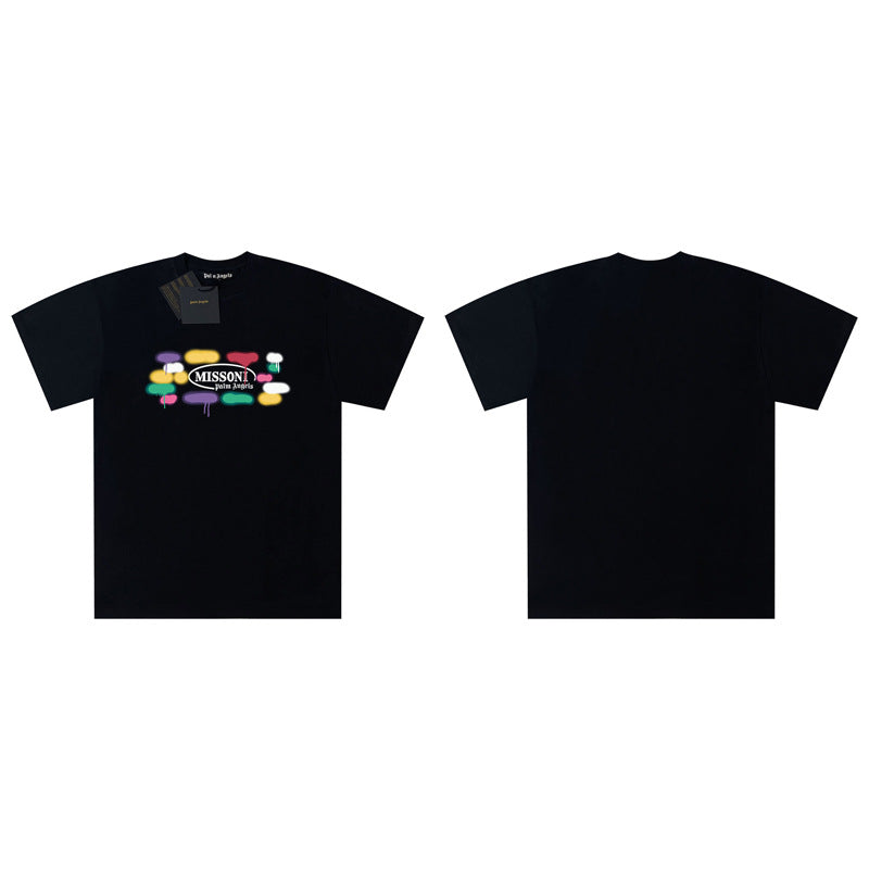 Palm Angels Graphic Print Tee Loose Crew Neck Streetwear T-Shirt