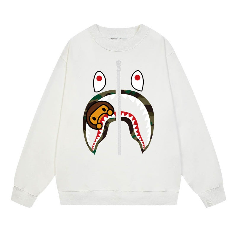 Bape Camo Ape Head Graphic Washed Oversized Crewneck Streetwear