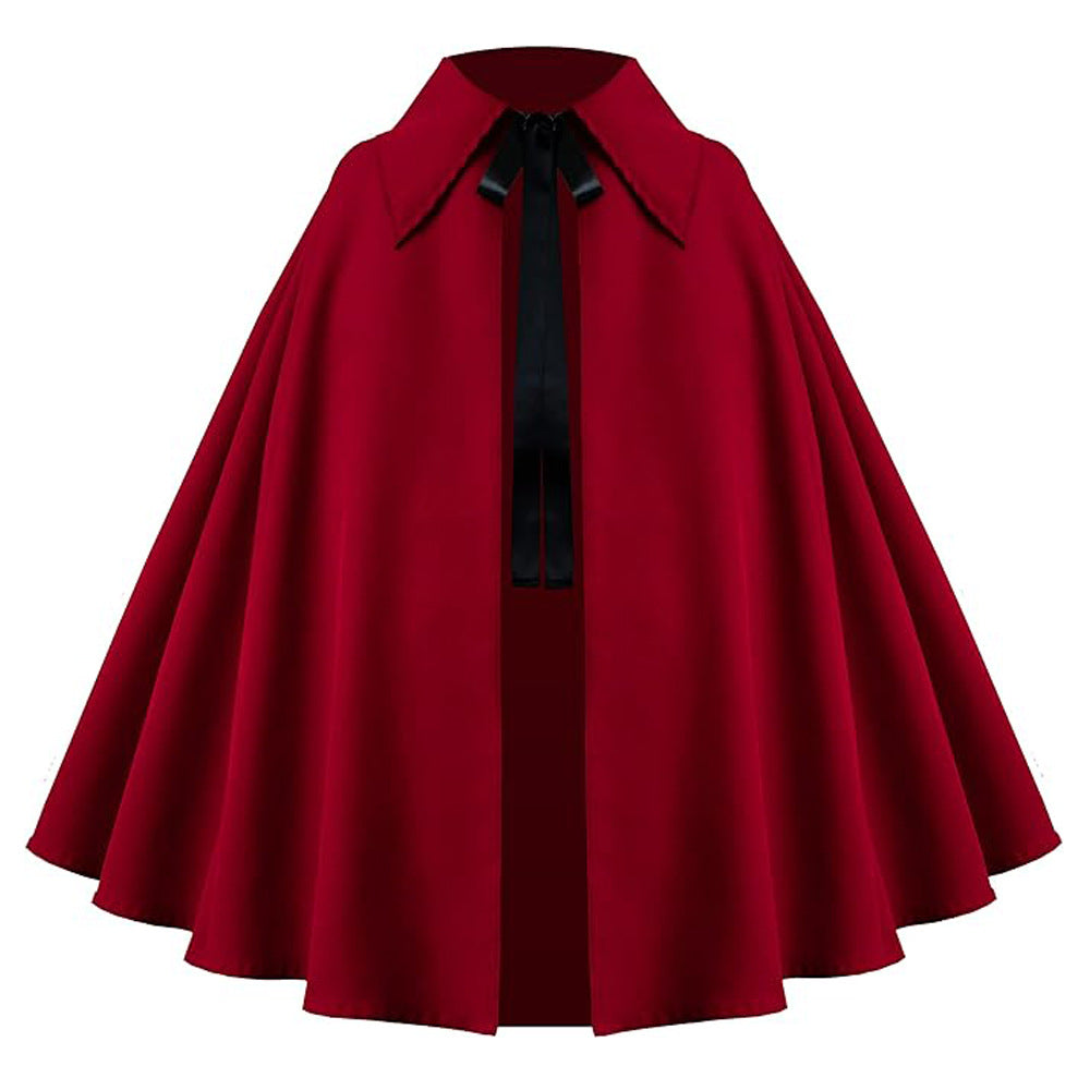 Halloween Medieval Short Cape Stand Collar Multi‑Color Cosplay Cloak