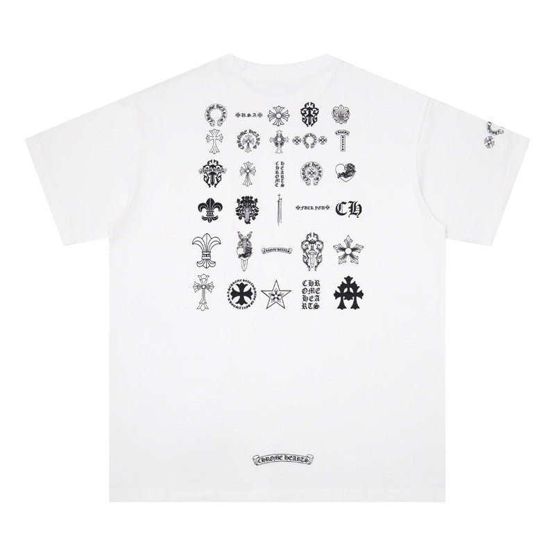 Chrome Hearts Multi‑Cross Graphic Oversized Tee Streetwear Unisex