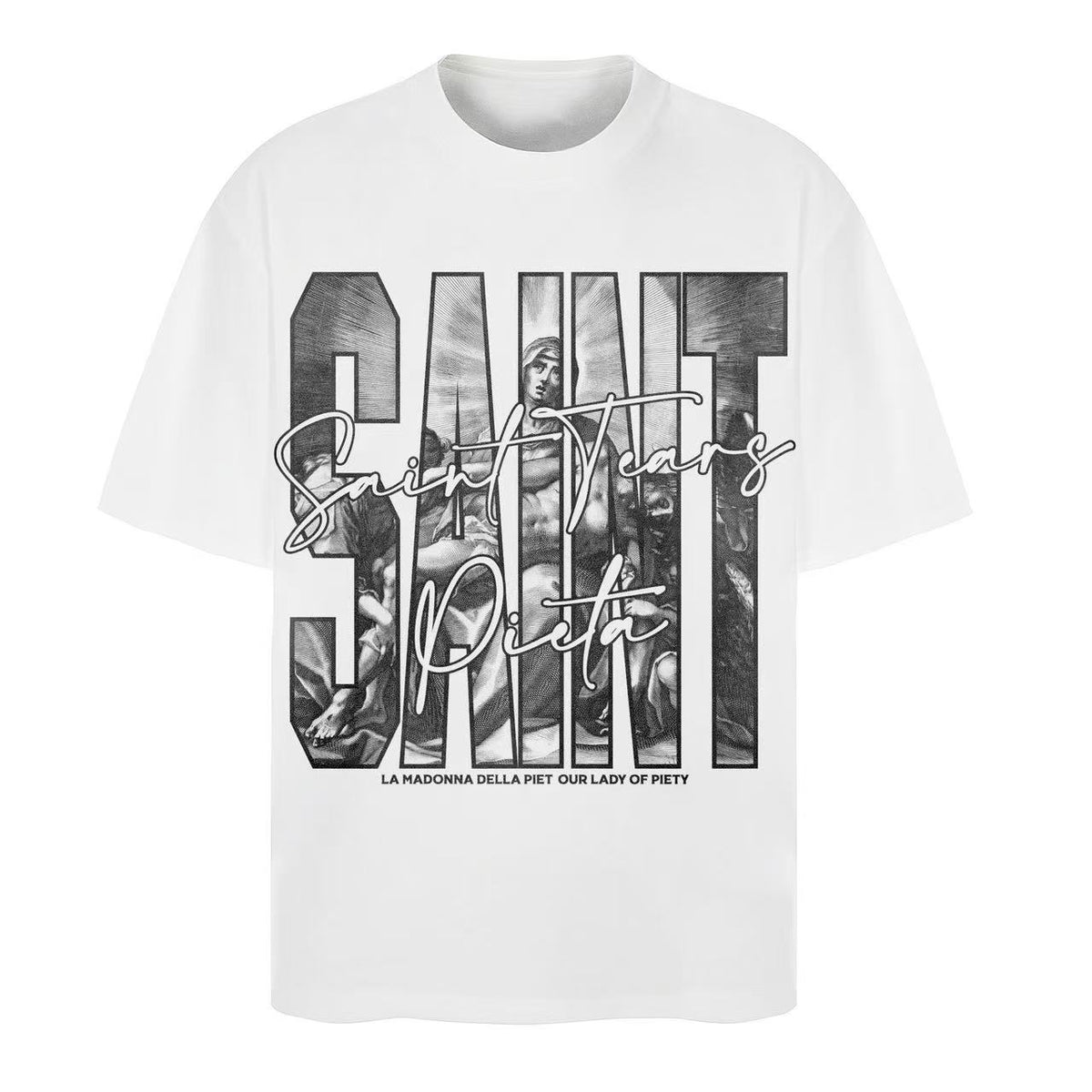 Saint Michael Vintage Multi‑Graphic Oversized Tee Streetwear Unisex