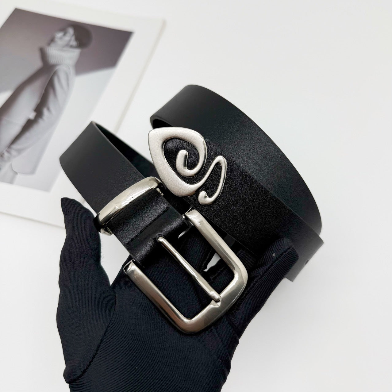 Stussy Spiral Swirl Metal Tip Leather Belt High Street Unisex