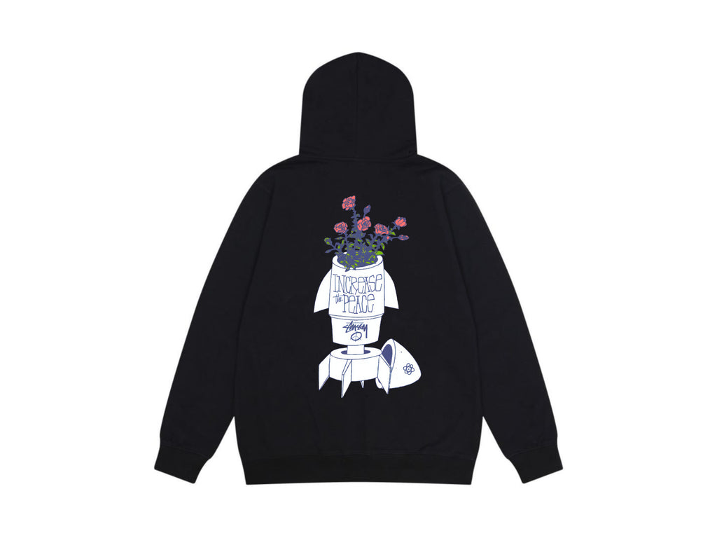 Stussy Zip Up Hoodie Multi Graphic Letter Print Streetwear Jacket