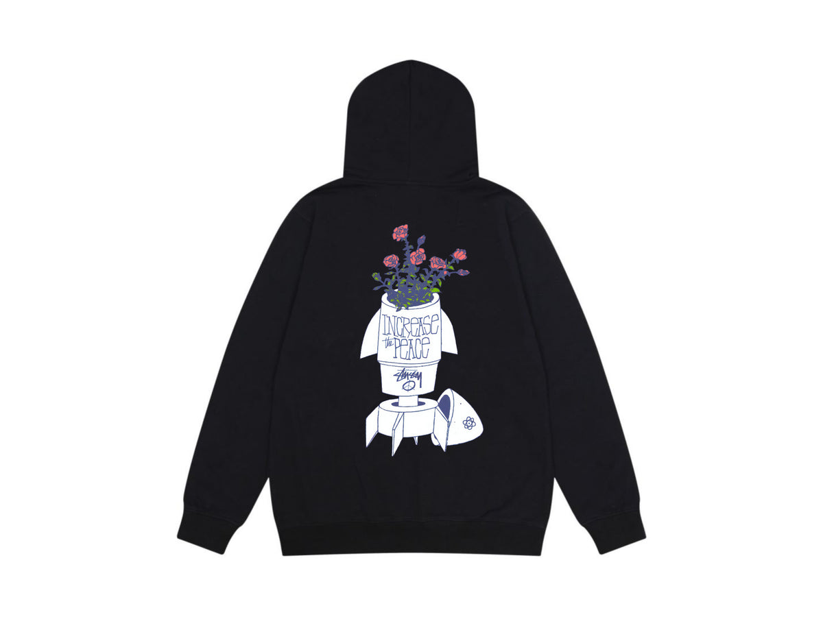 Stussy Zip Up Hoodie Multi Graphic Letter Print Streetwear Jacket