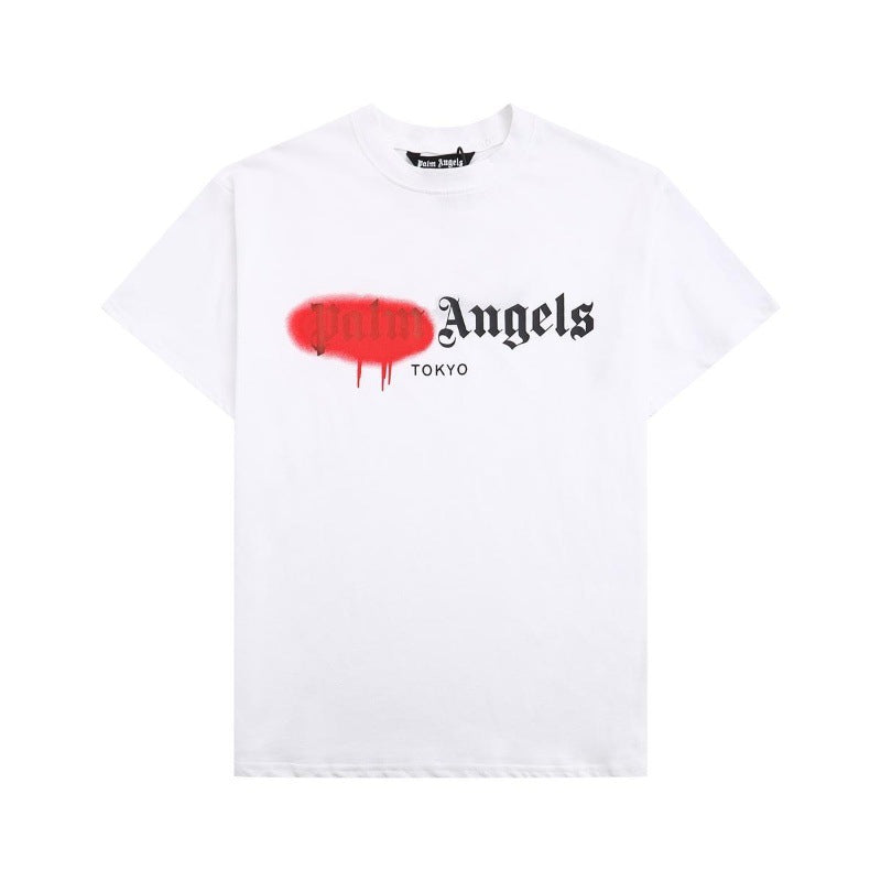 Palm Angels Heart Letter Graphic Short Sleeve Tee Streetwear Unisex