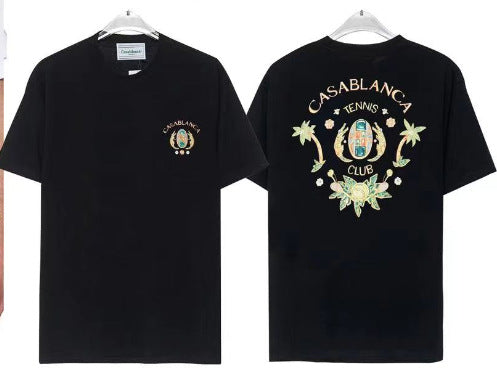 Casablanca Tennis Graphic T-Shirt Loose Oversized Short Sleeve Tee
