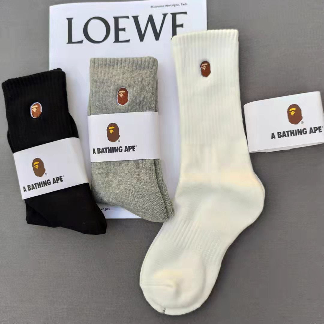 BAPE Ape Head Embroidered Socks
