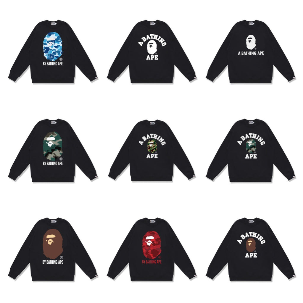 Bape Camo Ape Head Graphic Crewneck Sweatshirt Streetwear Unisex