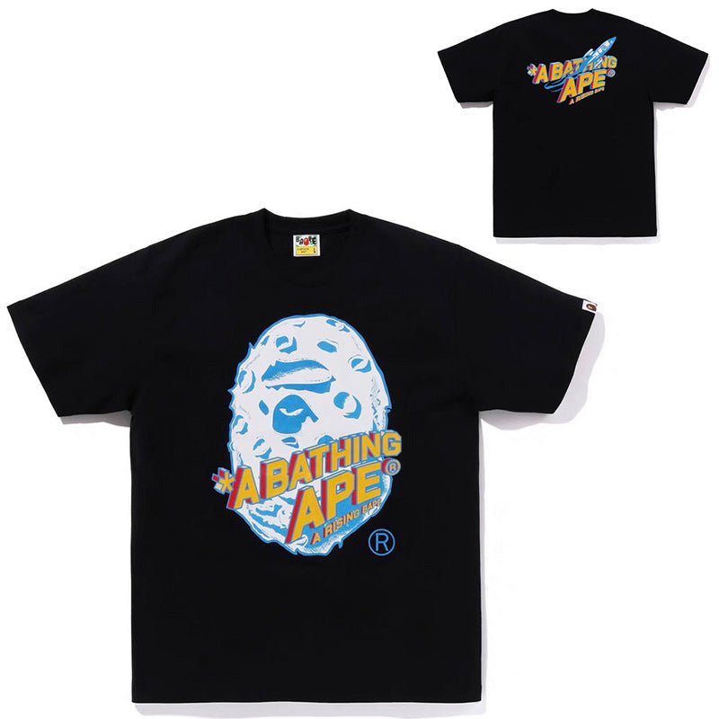 BAPE Shark Camo Graphic Tee Loose Unisex Streetwear T-Shirt