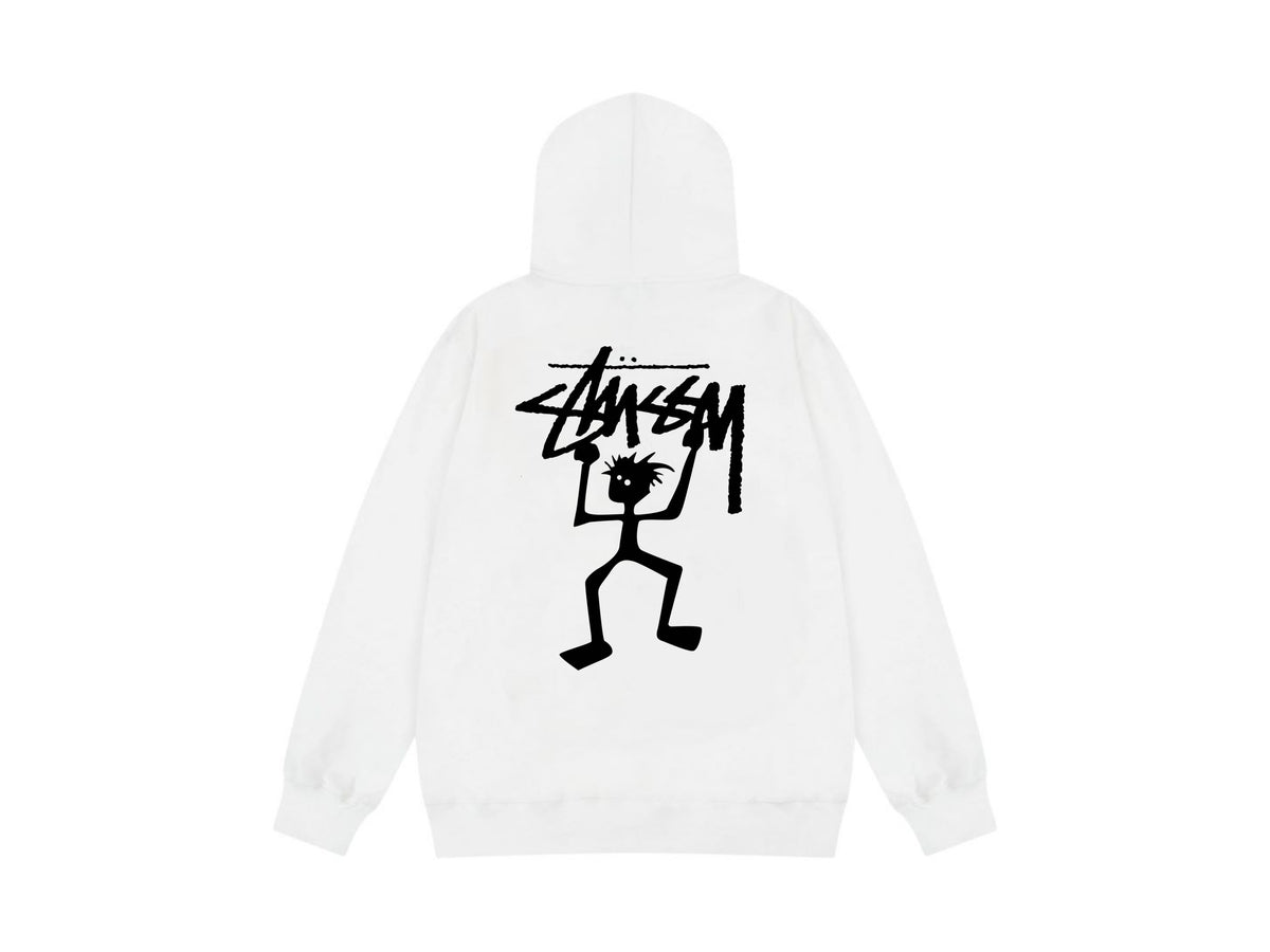 Stussy Zip Up Hoodie Multi Graphic Letter Print Streetwear Jacket