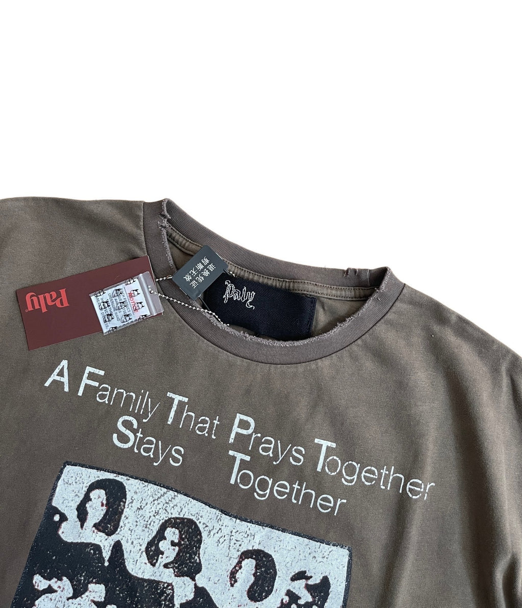 Paly Hollywood Portrait Letter Graphic Crew Neck Unisex T Shirt