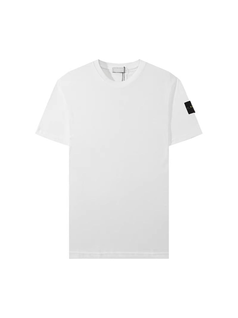 Stone Island Compass Patch Sleeve Badge Short‑Sleeve Cotton Tee