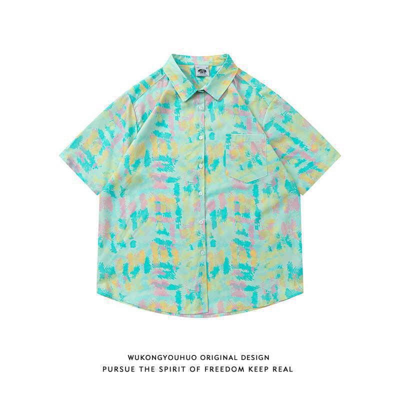 Mens Tropical Hawaiian Floral Loose Short Sleeve Summer Shirt 8002-8034
