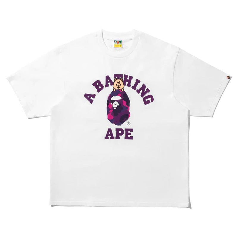 BAPE Ape Head Camo Shark Print Crew Neck Short Sleeve T‑Shirt Unisex