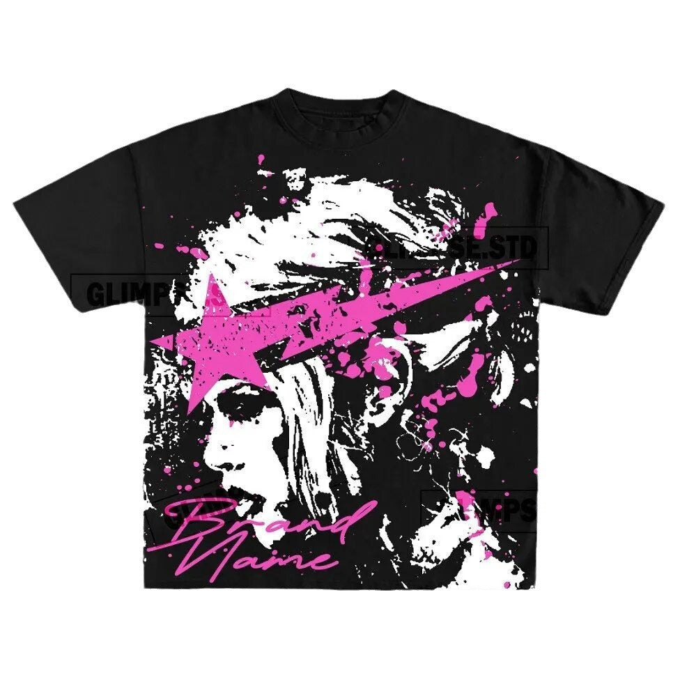 Y2K Punk Gothic Streetwear Graphic Unisex Oversized Cotton Tee