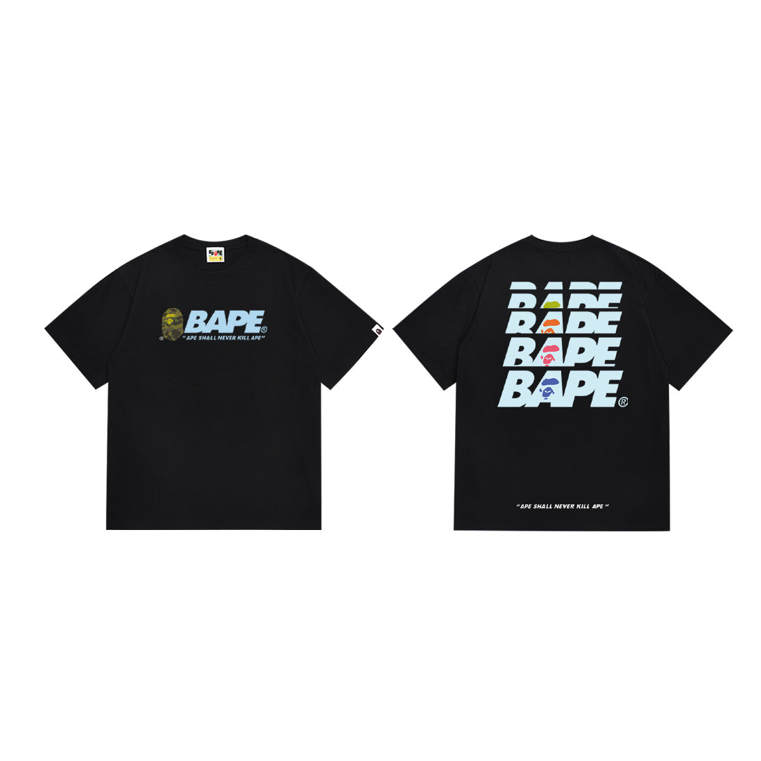 Bape Camo Ape‑Head Graphic Oversized Tee Streetwear Unisex