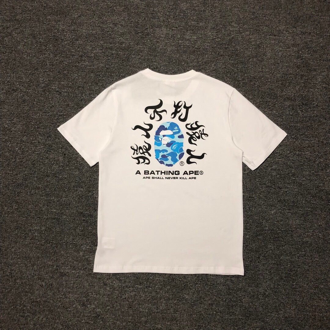BAPE Classic Camo Ape Head Letter Print Loose Unisex Casual T-Shirt