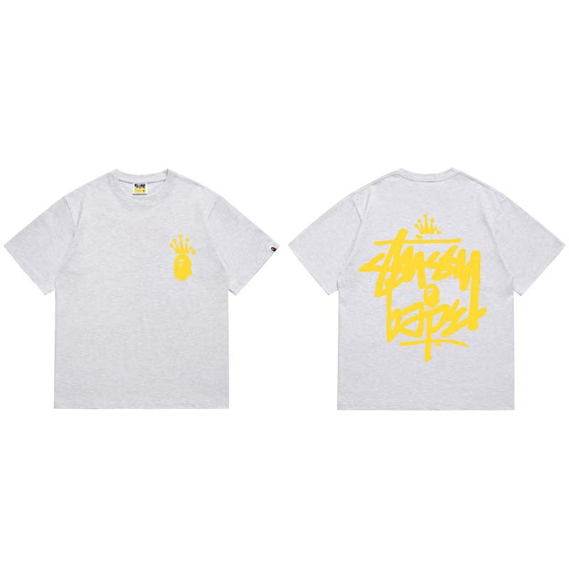 BAPE Ape Head Shark Print Loose Casual Unisex T-Shirt